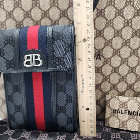 Balenciaga x Gucci The Hacker Project Street Style Crossbody Shoulder Bag Black - Picture 14 of 16